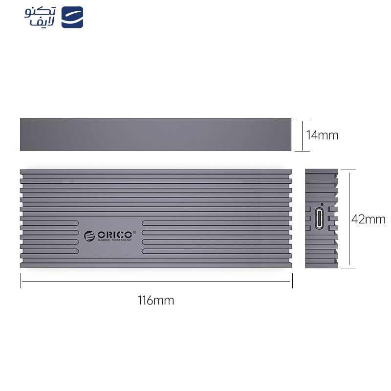 قاب M.2 NVMe SSD 20GB اوریکو مدل M233C3-G4 قاب M.2 NVMe SSD 20GB اوریکو مدل M233C3-G4