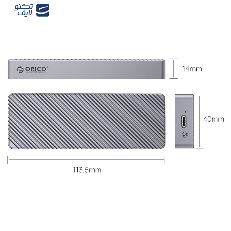 قاب M.2 NVMe SSD 20Gbps اوریکو مدل M213C3-G4 قاب M.2 NVMe SSD 20Gbps اوریکو مدل M213C3-G4