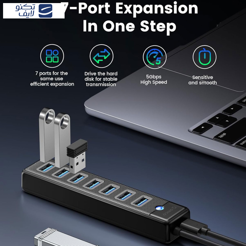 هاب 7 پورت USB-C اوریکو مدل PW7U-C3-015