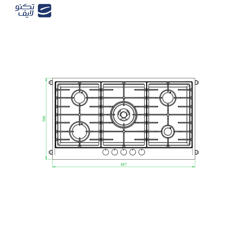 اجاق گاز صفحه‌ای کن مدل رکو