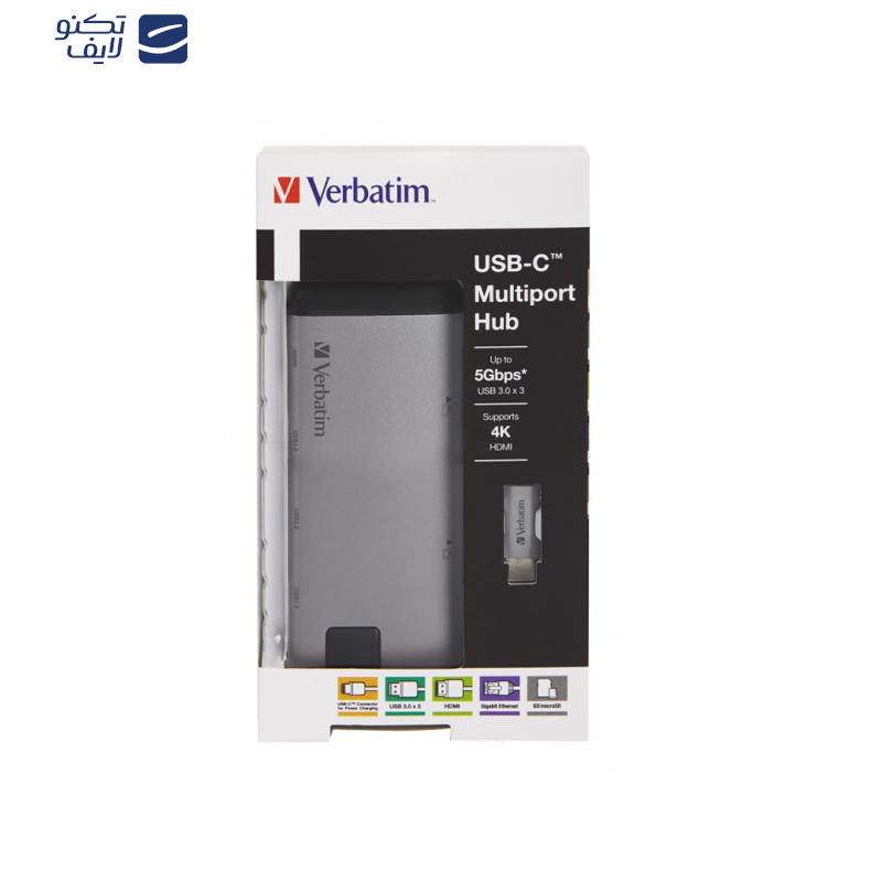 هاب 8 پورت USB-C ورباتیم مدل 49142 هاب 8 پورت USB-C ورباتیم مدل 49142