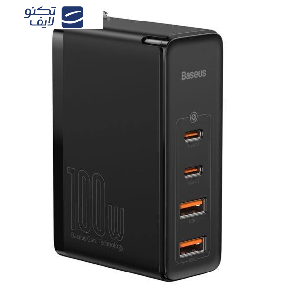 شارژر دیواری باسئوس مدل GaN2 Pro 100W به همراه کابل تبدیل USB-C