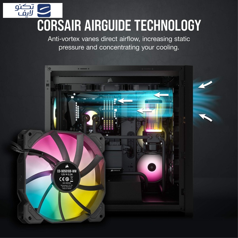 فن کیس کورسیر مدل iCUE SP120 RGB ELITE Triple مجموعه 3عددی