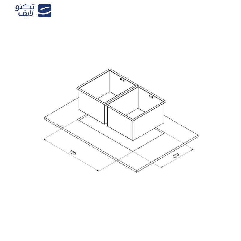 سینک ظرفشویی استیل توکار دو لگنه کن مدل BCN 83 سینک ظرفشویی استیل توکار دو لگنه کن مدل BCN 83