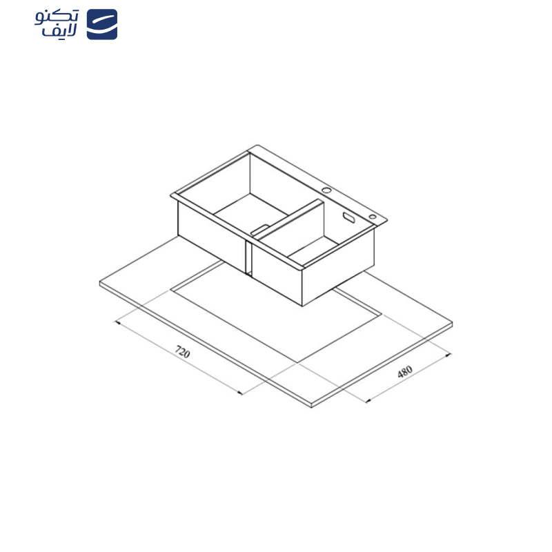 سینک ظرفشویی استیل کن مدل BCN-303-74 سینک ظرفشویی استیل کن مدل BCN-303-74
