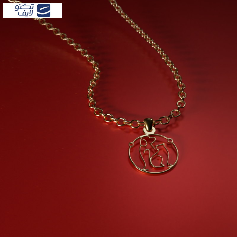 آویز گردنبند طلا 18 عیار زنانه مدوپد مدل  سگ و گربه کد kc18789
