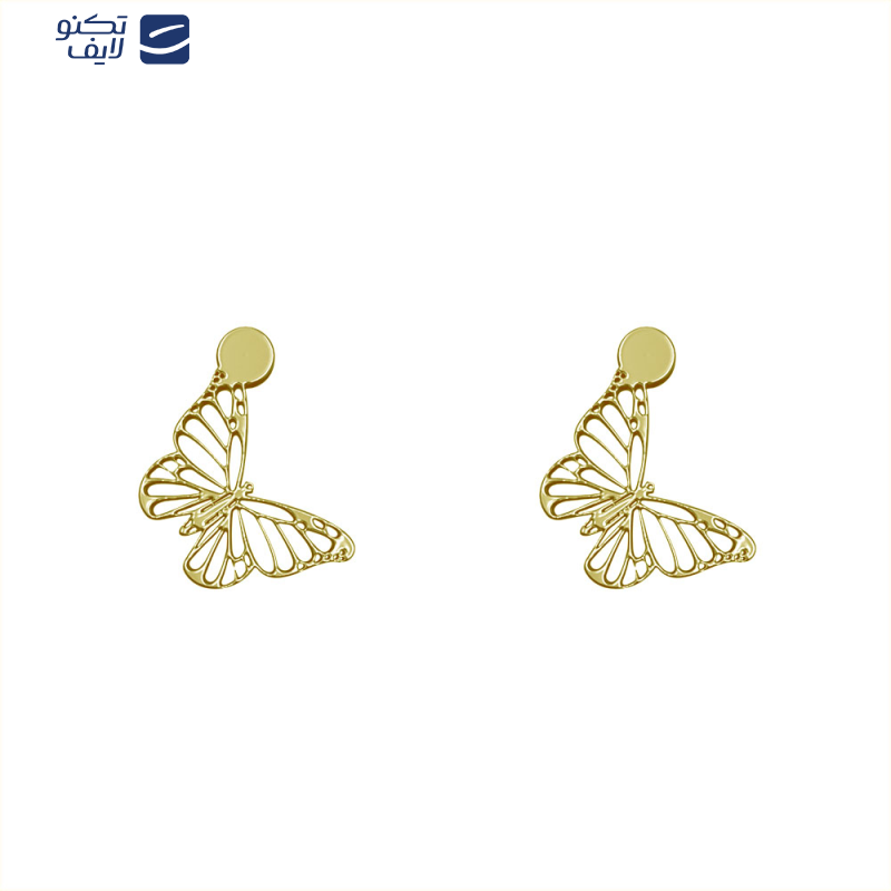 گوشواره طلا 18 عیار زنانه مدوپد مدل پروانه کد GA1-13038