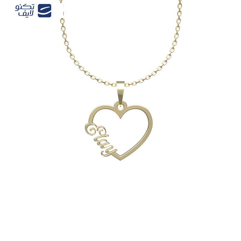 گردنبند طلا 18 عیار زنانه مدوپد مدل اسم ال آی elay کد HF2-1-1015