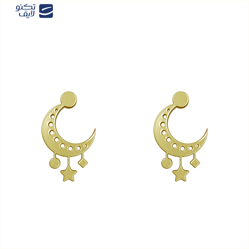 گوشواره طلا 18 عیار زنانه مدوپد مدل ماه کد GA1-15039