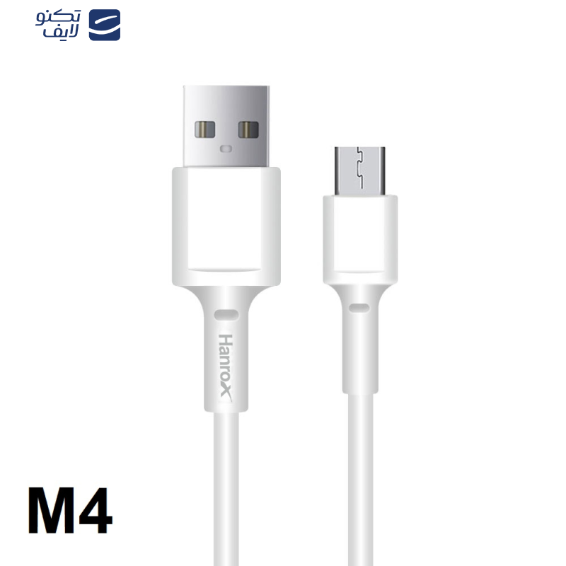 کابل تبدیل USB به microUSB هانروکس مدل M4 طول 1 متر