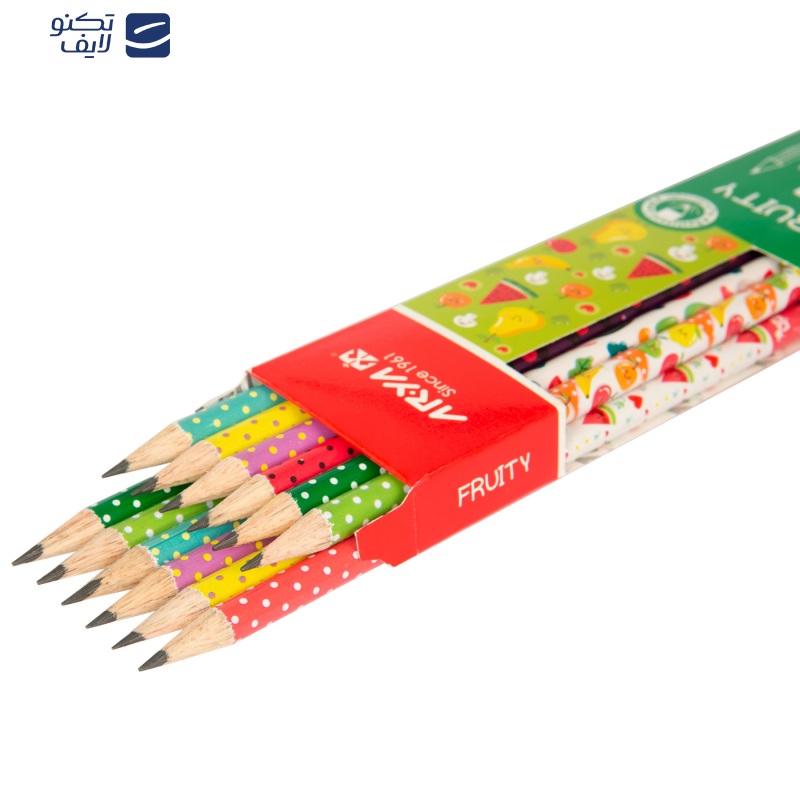 مداد مشکی آریا مدل FRUITY بسته 12 عددی مداد مشکی آریا مدل FRUITY بسته 12 عددی