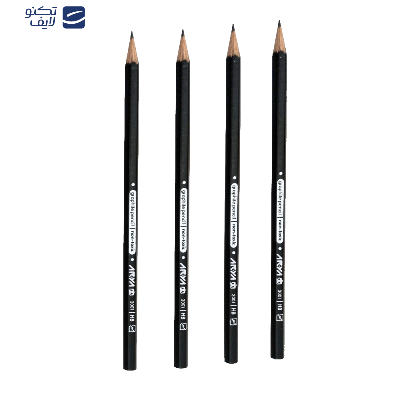 مداد مشکی آریا مدل Graphite-hb کد 103982 بسته 4 عددی مداد مشکی آریا مدل Graphite-hb کد 103982 بسته 4 عددی