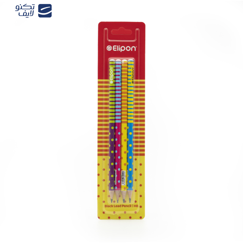 مداد مشکی الیپون طرح POLKA کد 8101640 بسته 4 عددی مداد مشکی الیپون طرح POLKA کد 8101640 بسته 4 عددی