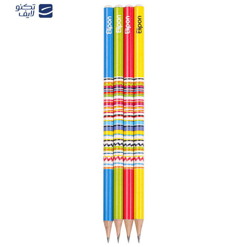 مداد مشکی الیپون مدل فانتزی گرد کد 8101540 بسته 4 عددی مداد مشکی الیپون مدل فانتزی گرد کد 8101540 بسته 4 عددی