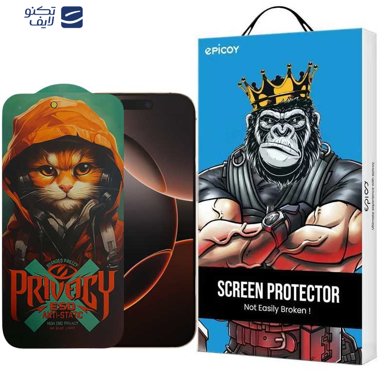 محافظ صفحه نمایش حریم شخصی اپیکوی مدل Privacy Hoodie Cat مناسب برای گوشی موبایل اپل iPhone 16 Pro  محافظ صفحه نمایش حریم شخصی اپیکوی مدل Privacy Hoodie Cat مناسب برای گوشی موبایل اپل iPhone 16 Pro