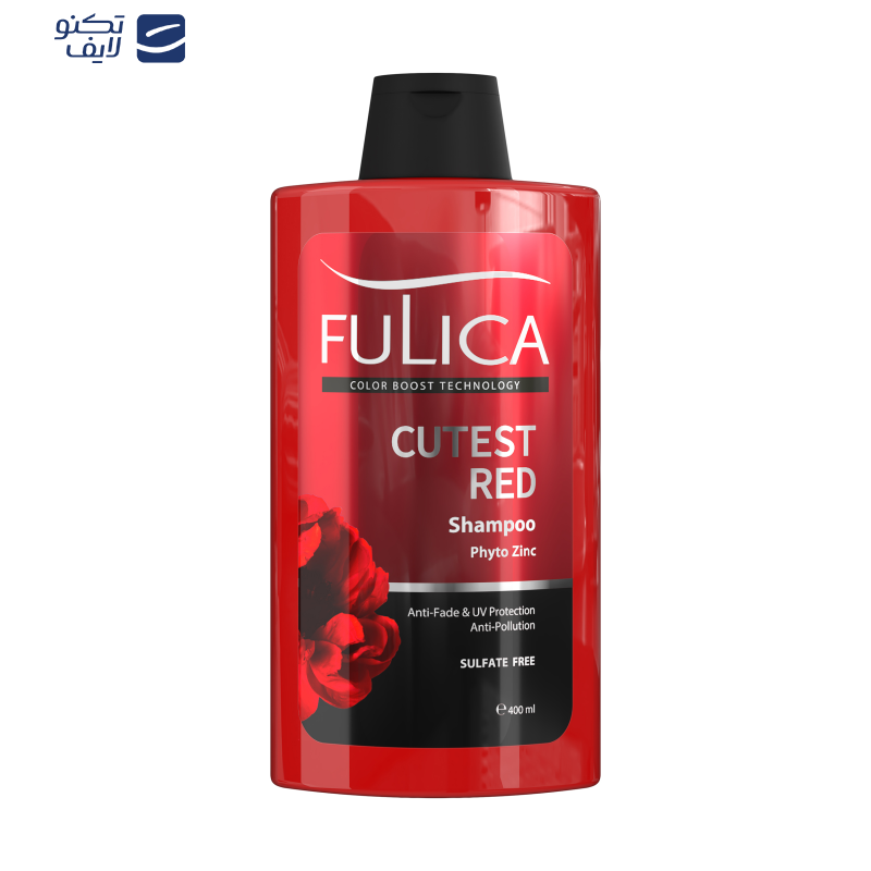 شامپو تثبیت کننده رنگ مو فولیکا مدل CUTEST RED مناسب موهای رنگ شده حجم 400 میلی لیتر