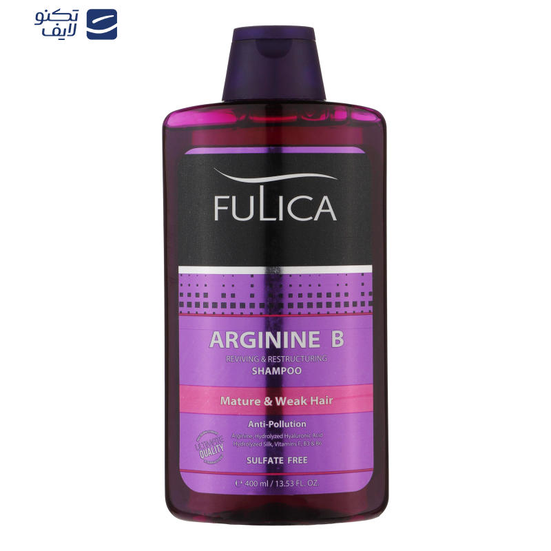 شامپو تقویت‌کننده مو فولیکا مدل Arginine B مناسب موهای آسیب دیده وزن 400 گرم
