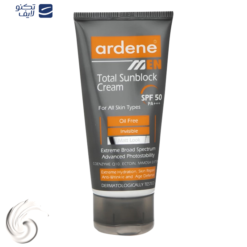 کرم ضدآفتاب بیرنگ آردن SPF50 مدل Total Sun Block مناسب انواع پوست وزن 50 گرم کرم ضدآفتاب بیرنگ آردن SPF50 مدل Total Sun Block مناسب انواع پوست وزن 50 گرم