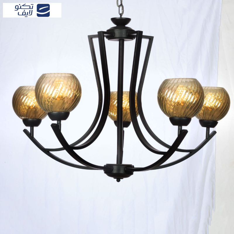 لوستر 5 شعله چشمه نور کد 2618/5BK لوستر 5 شعله چشمه نور کد 2618/5BK