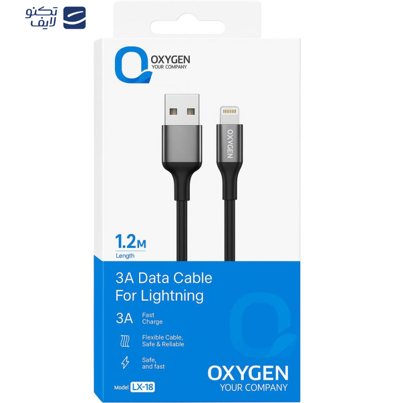 کابل تبدیل USB به لایتنینگ اکسیژن مدل LX_18 طول 1 متر کابل تبدیل USB به لایتنینگ اکسیژن مدل LX_18 طول 1 متر