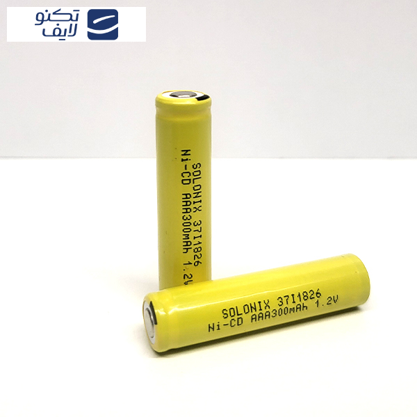 باتری نیم قلمی قابل شارژ سولونیکس مدل صنعتی 300mAh سرتخت مجموعه 4 عددی باتری نیم قلمی قابل شارژ سولونیکس مدل صنعتی 300mAh سرتخت مجموعه 4 عددی