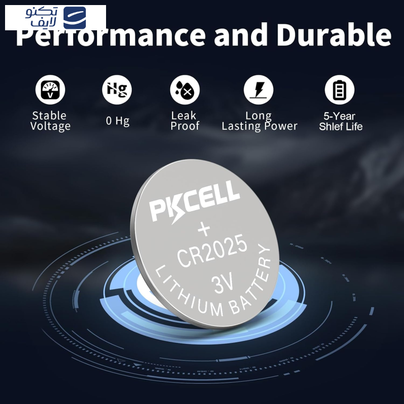 باتری سکه ای پی‌کی سل مدل  CR2025 3V Lithium Manganese بسته 6 عددی