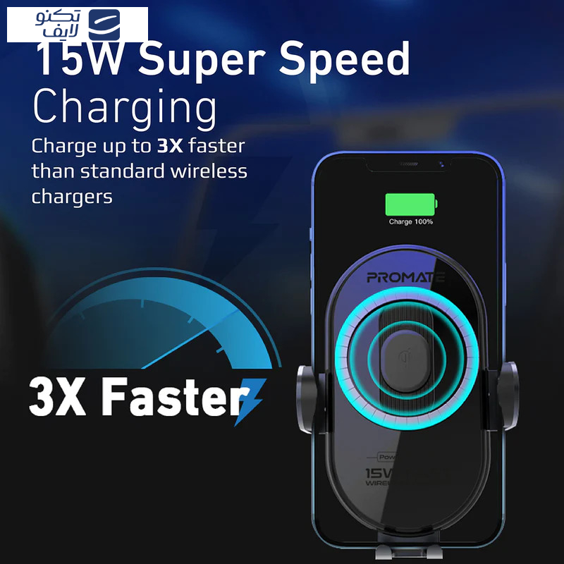 پایه نگهدارنده و شارژر بی سیم گوشی موبایل پرومیت مدل POWERMOUNT-15W پایه نگهدارنده و شارژر بی سیم گوشی موبایل پرومیت مدل POWERMOUNT-15W
