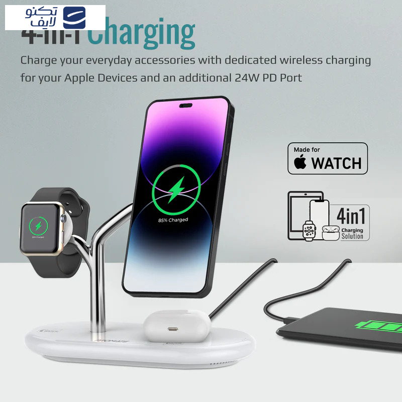 شارژر بی سیم پرومیت مدل SYNERGY.WHITE شارژر بی سیم پرومیت مدل SYNERGY.WHITE