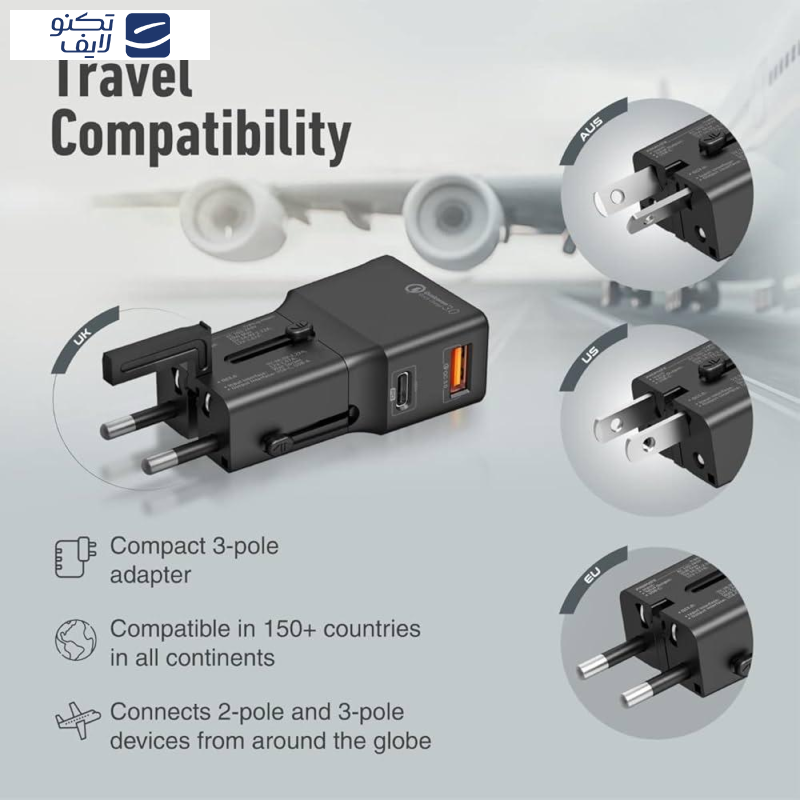 شارژر دیواری 20 وات پرومیت مدل TRIPLUG-PD20.W شارژر دیواری 20 وات پرومیت مدل TRIPLUG-PD20.W