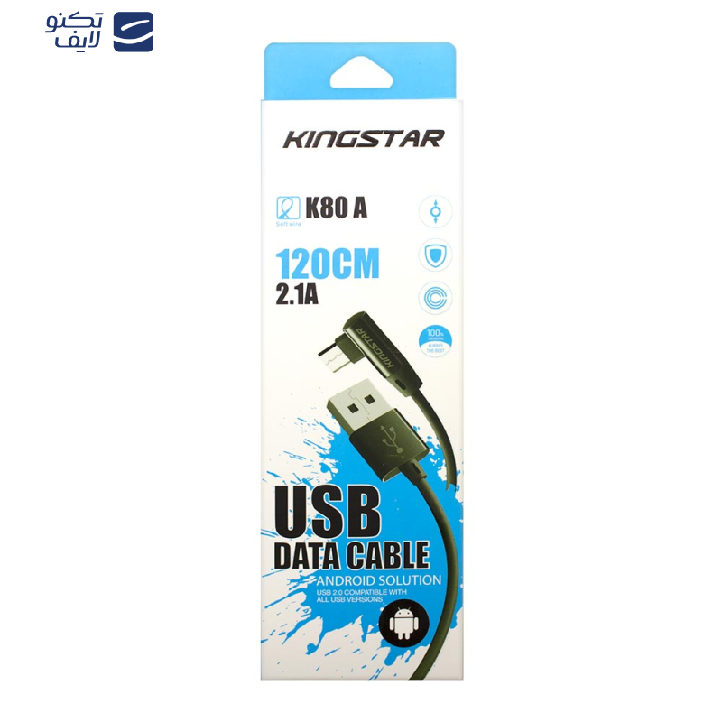 کابل تبدیل USB به microUSB کینگ استار مدل K80A طول 1.2 متر