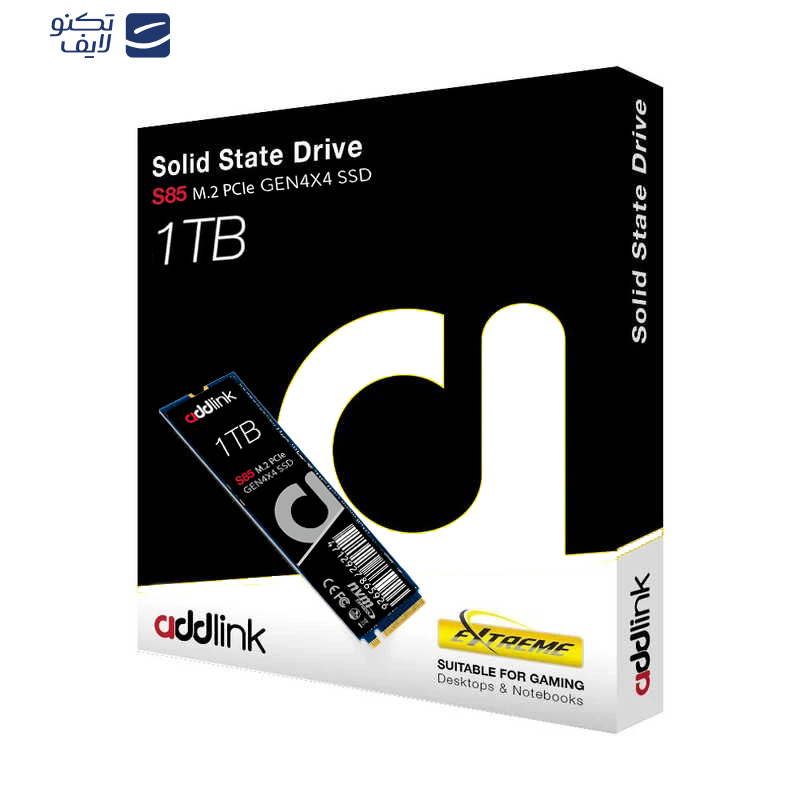 اس اس دی اینترنال PCIe Gen4 x4 ادلینک مدل SSD addlink S85 PCIe Gen4 NVMe ظرفیت یک ترابایت اس اس دی اینترنال PCIe Gen4 x4 ادلینک مدل SSD addlink S85 PCIe Gen4 NVMe ظرفیت یک ترابایت