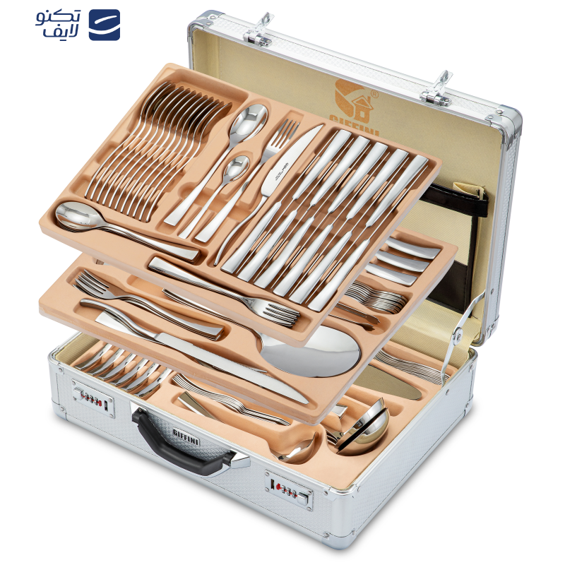 سرویس قاشق و چنگال 142 پارچه جی فی نی مدل 185M سوپر لاکچری سرویس قاشق و چنگال 142 پارچه جی فی نی مدل 185M سوپر لاکچری