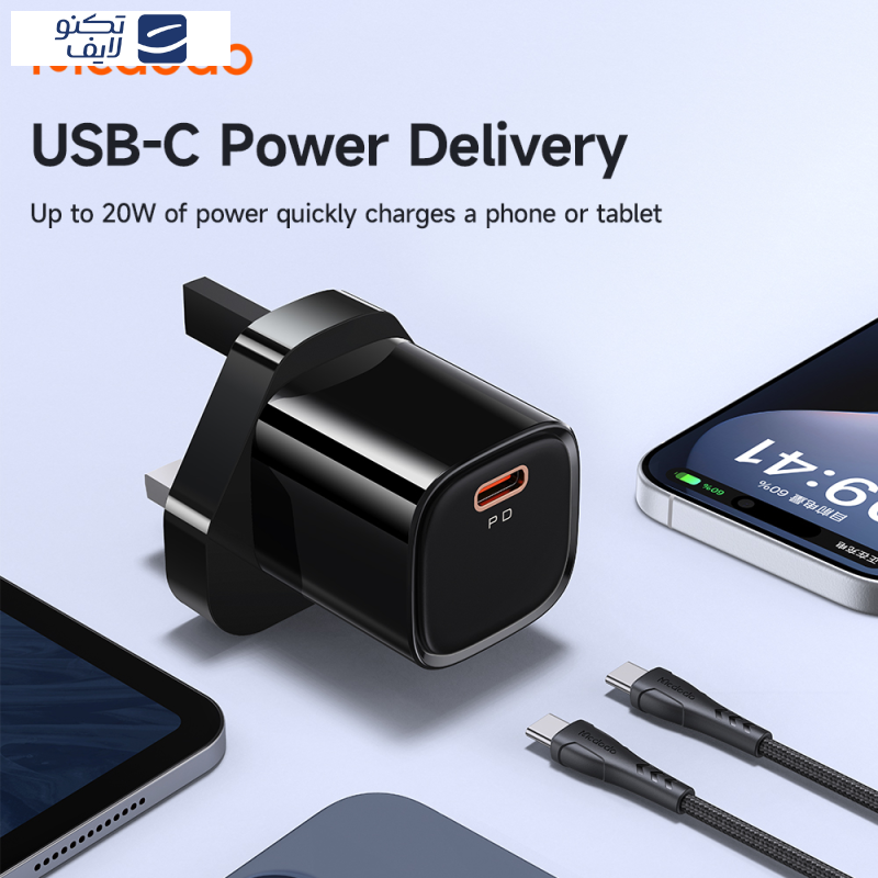 شارژر دیواری 20 وات مک دودو مدل PD Fast Charger به همرا کابل USB-C شارژر دیواری 20 وات مک دودو مدل PD Fast Charger به همرا کابل USB-C
