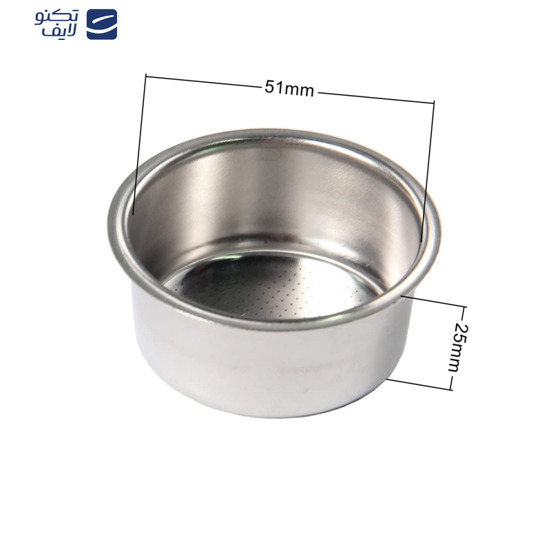 سبد قهوه مدل غیر تحت فشار دوبل سایز 51 سبد قهوه مدل غیر تحت فشار دوبل سایز 51