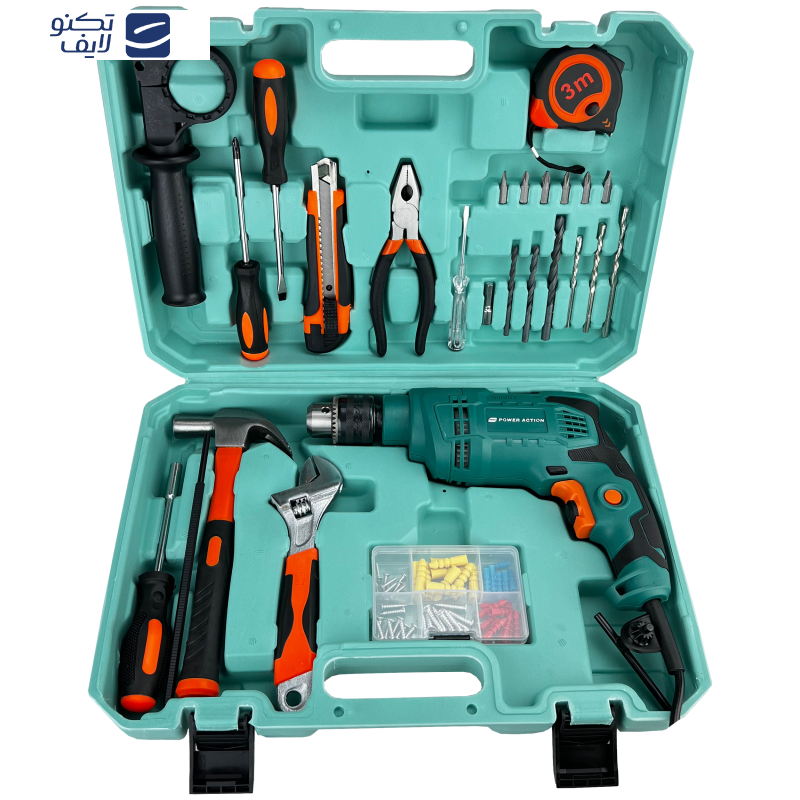 دریل چکشی پاور اکشن مدل ID 750-B مجموعه 28 عددی دریل چکشی پاور اکشن مدل ID 750-B مجموعه 28 عددی