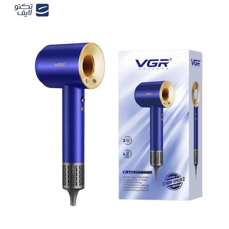 سشوار حرفه ای ۱۹۰۰ وات وی جی ار مدل v-445 سشوار حرفه ای ۱۹۰۰ وات وی جی ار مدل v-445
