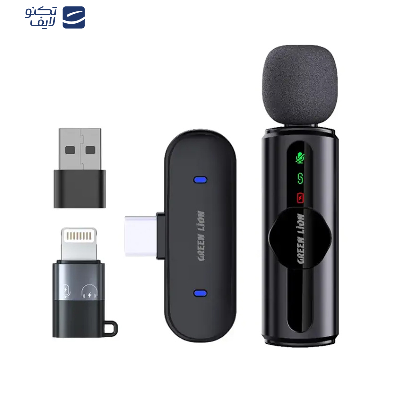 میکروفن بی سیم گرین لاین مدل GM-75X با درگاه اتصال USB-C/لایتنینگ/USB-A میکروفن بی سیم گرین لاین مدل GM-75X با درگاه اتصال USB-C/لایتنینگ/USB-A