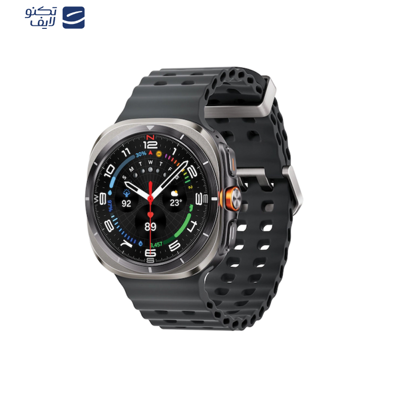 ساعت هوشمند سامسونگ مدل Galaxy Watch Ultra دارای قابلیت های کنترل موسیقی (Music Player)، قابلیت مکالمه از طریق بلوتوث، قابلیت تغییر طرح ساعت یا تم، صفحه همیشه روشن (Always-on Display)، پشتیبانی از دستیار صوتی بند سیلیکون