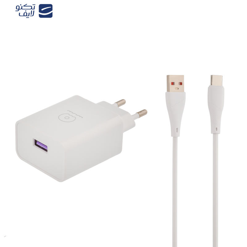 شارژر دیواری 18 وات دبلیو یو دبلیو مدل T95 به همراه کابل USB به USB-C طول 1 متر شارژر دیواری 18 وات دبلیو یو دبلیو مدل T95 به همراه کابل USB به USB-C طول 1 متر