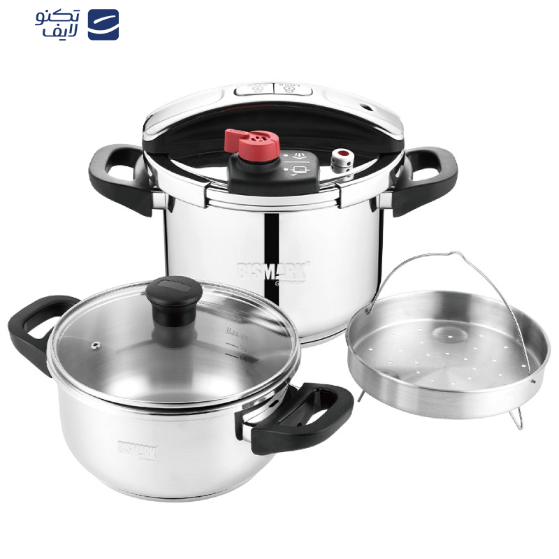 زودپز دوقلو بیسمارک مدل BM220 گنجایش 4 و7 لیتر زودپز دوقلو بیسمارک مدل BM220 گنجایش 4 و7 لیتر