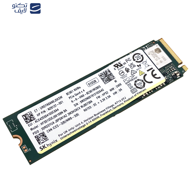 اس اس دی اینترنال اس کی هاینیکس مدل BC901 NVMe ظرفیت 512 گیگابایت اس اس دی اینترنال اس کی هاینیکس مدل BC901 NVMe ظرفیت 512 گیگابایت