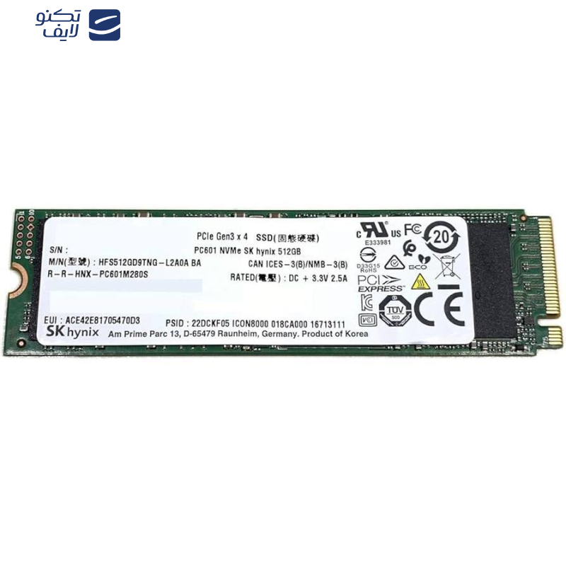 اس اس دی اینترنال اس کی هاینیکس مدل PC601 NVMe ظرفیت 256 گیگابایت