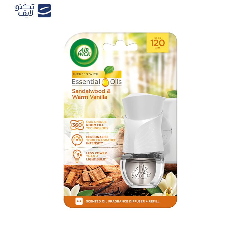 دستگاه خوشبو کننده هوا ایرویک مدل botanica رایحه Sandal Wood & Warm Vanilla حجم 19 میلی لیتر دستگاه خوشبو کننده هوا ایرویک مدل botanica رایحه Sandal Wood & Warm Vanilla حجم 19 میلی لیتر