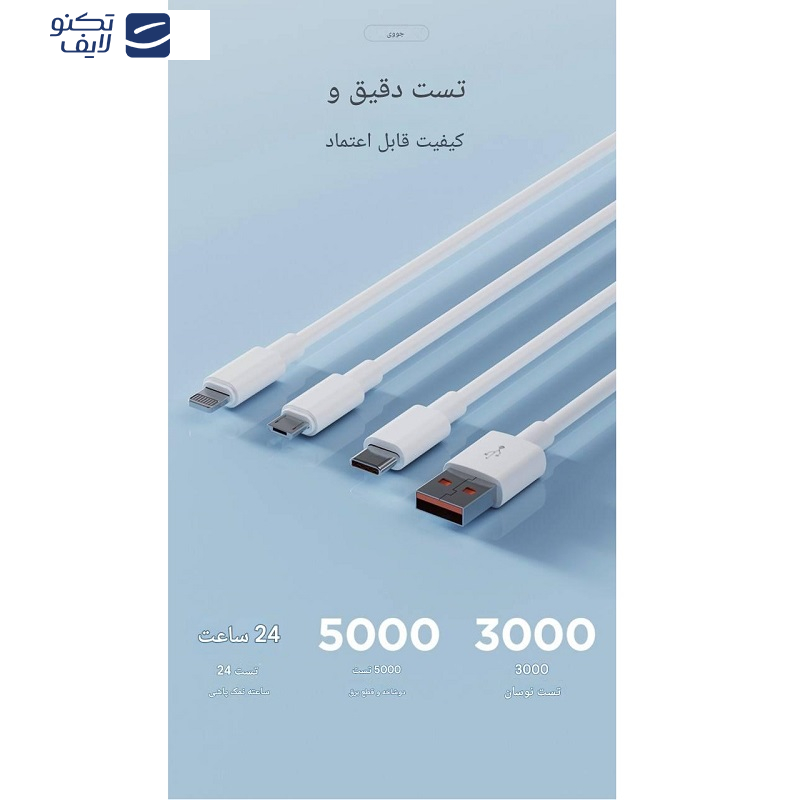 کابل تبدیل USB به USB-C جووی مدل TC-186 طول 1 متر کابل تبدیل USB به USB-C جووی مدل TC-186 طول 1 متر