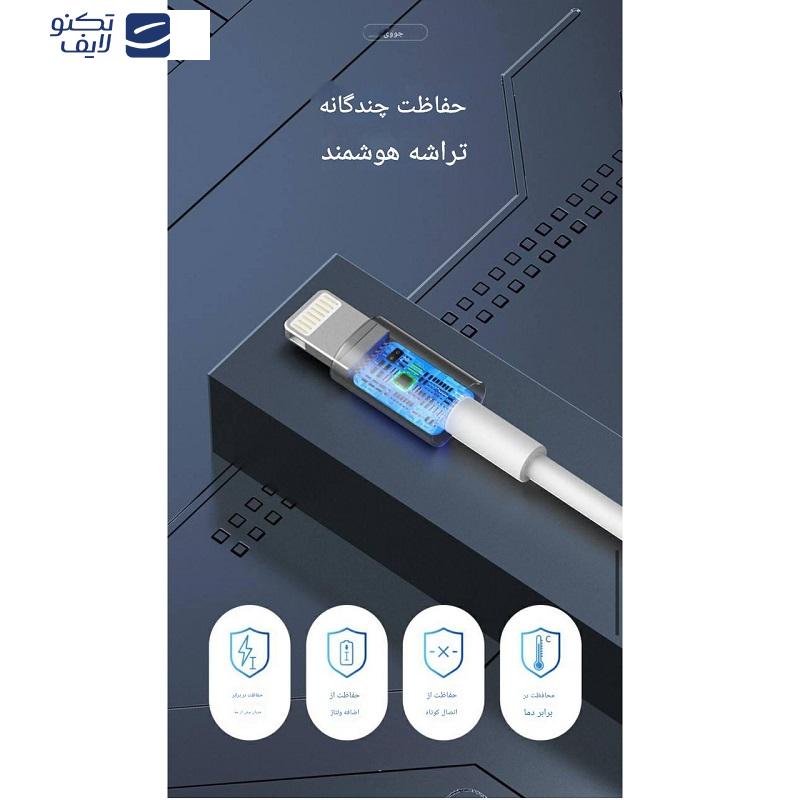 کابل تبدیل USB-C به لایتنینگ جووی مدل LI-183 طول دو متر کابل تبدیل USB-C به لایتنینگ جووی مدل LI-183 طول دو متر