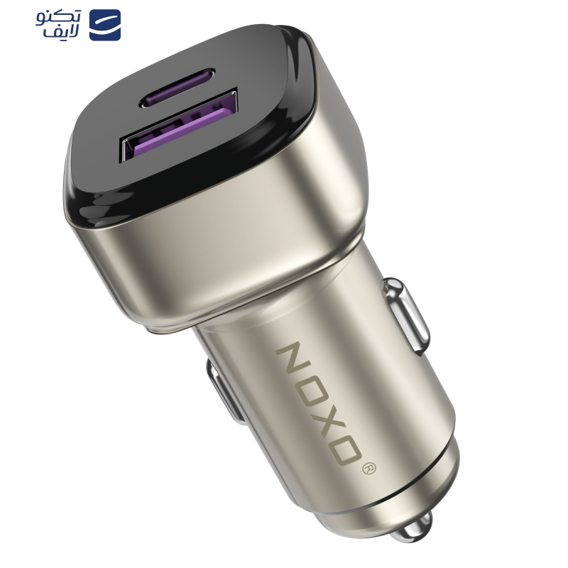 شارژر فندکی 55 وات دو پورت نوکسو مدل CCN‑P‑5 بههمراه کابل USB-C / لایتنینگ شارژر فندکی 55 وات دو پورت نوکسو مدل CCN‑P‑5 بههمراه کابل USB-C / لایتنینگ