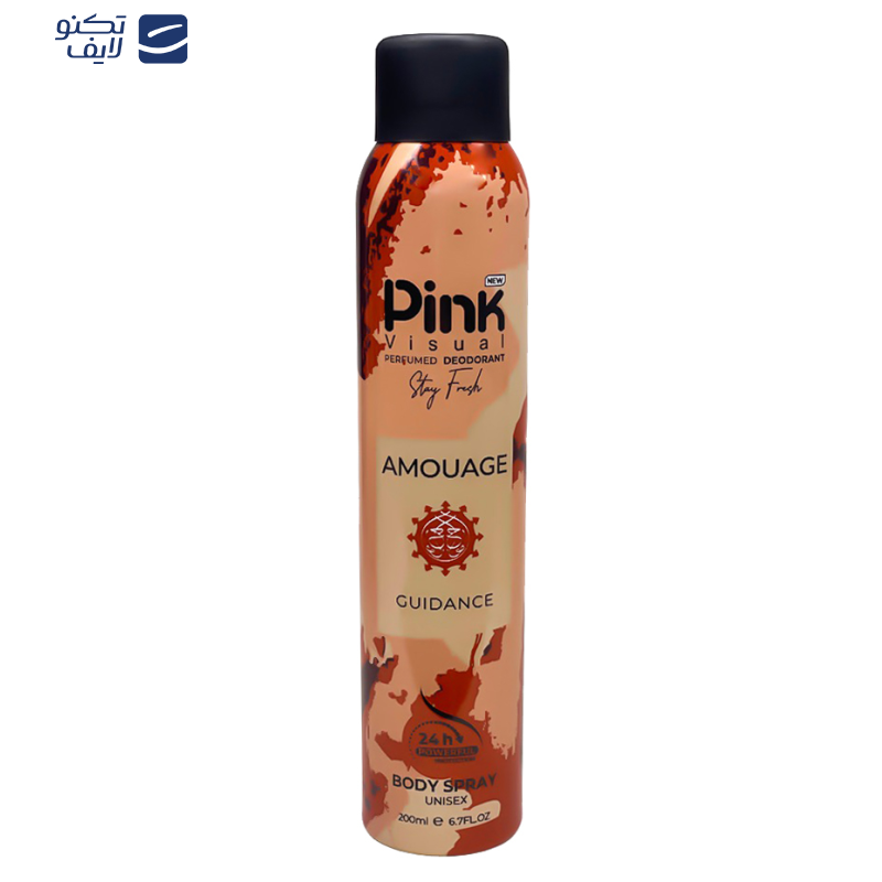 اسپری خوشبو کننده بدن پینک ویژوآل مدل Amouage guidance حجم 200 میلیلیتر اسپری خوشبو کننده بدن پینک ویژوآل مدل Amouage guidance حجم 200 میلیلیتر
