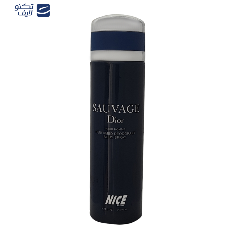 اسپری بدن مردانه نایس پاپت مدل Sauvage Dior حجم 200 میلی لیتر اسپری بدن مردانه نایس پاپت مدل Sauvage Dior حجم 200 میلی لیتر