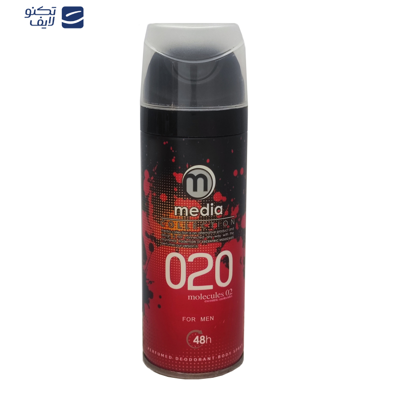 اسپری خوشبو کننده بدن مردانه مدیا مدل Molecules020 حجم 200 میلی لیتر اسپری خوشبو کننده بدن مردانه مدیا مدل Molecules020 حجم 200 میلی لیتر