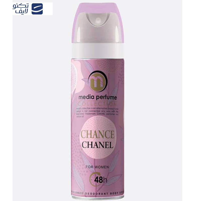 اسپری بدن زنانه مدیا مدل CHANEL CHANCE حجم 200 میلی لیتر اسپری بدن زنانه مدیا مدل CHANEL CHANCE حجم 200 میلی لیتر